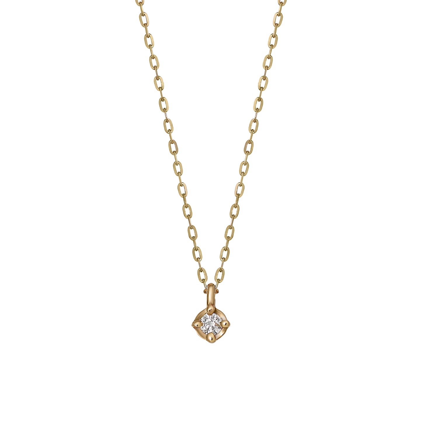 10K Diamond Petit Solitaire Necklace (Yellow Gold) - Product Image