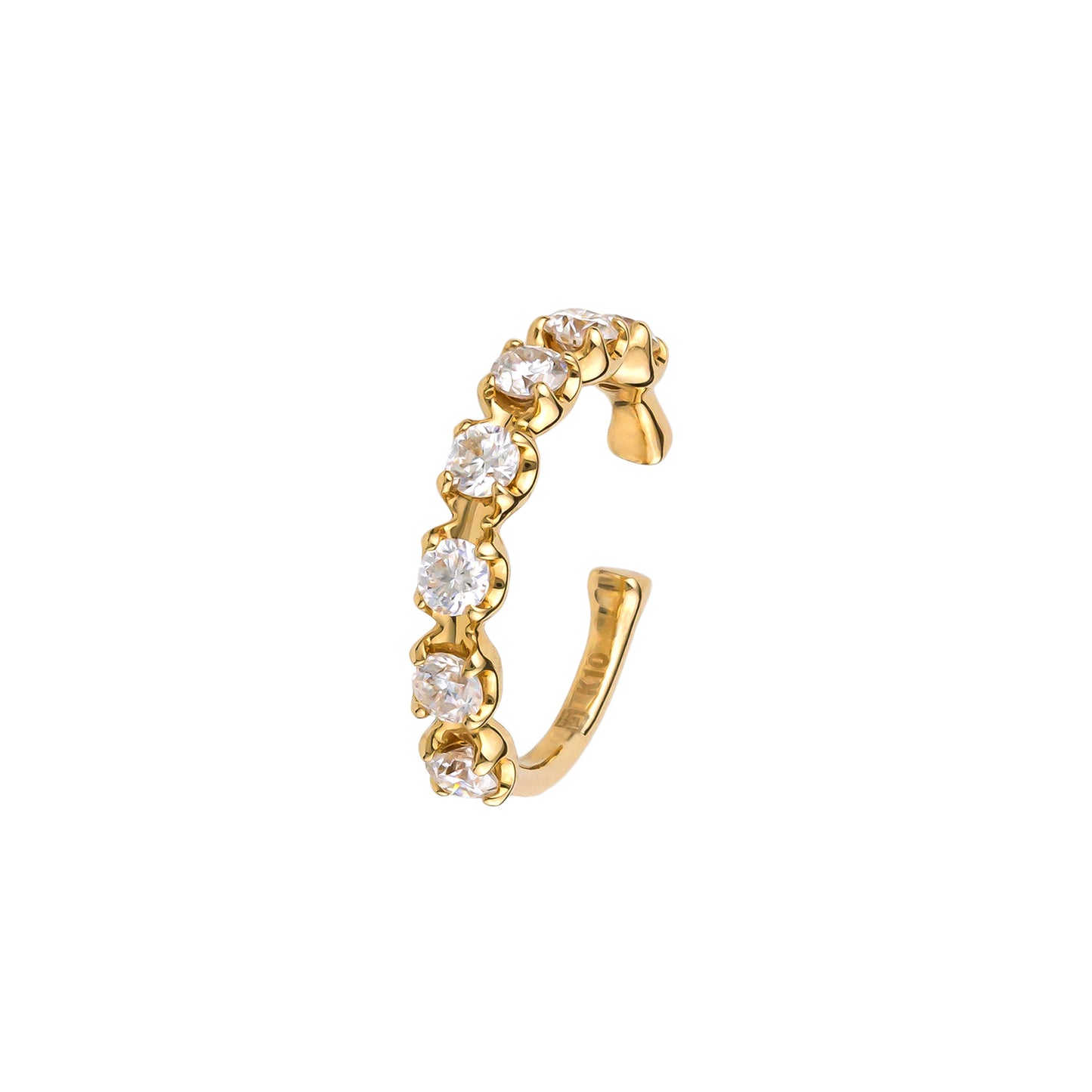 10K Moissanite Radiant Ear Cuff (Yellow Gold) - Product Image