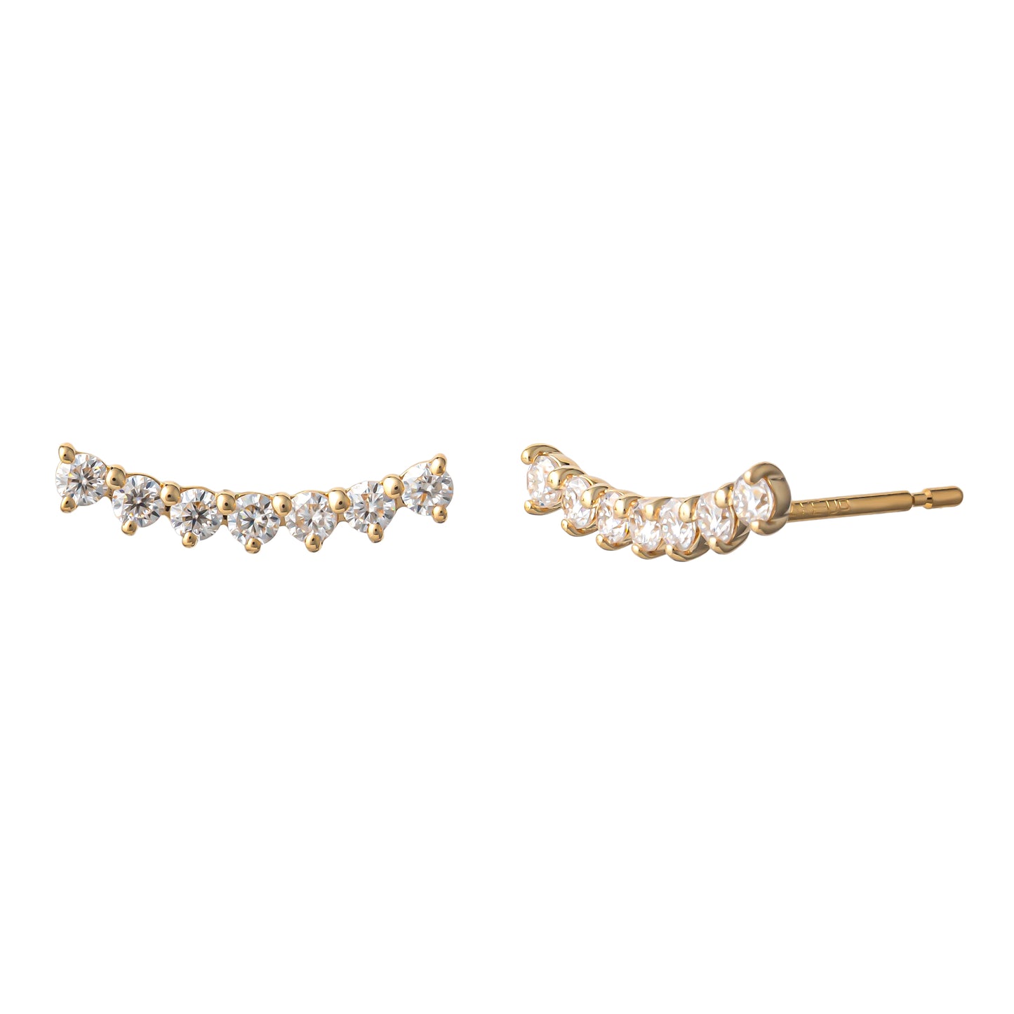 18K/10K Moissanite Meteor Lace Earrings (Yellow Gold) - Product Image