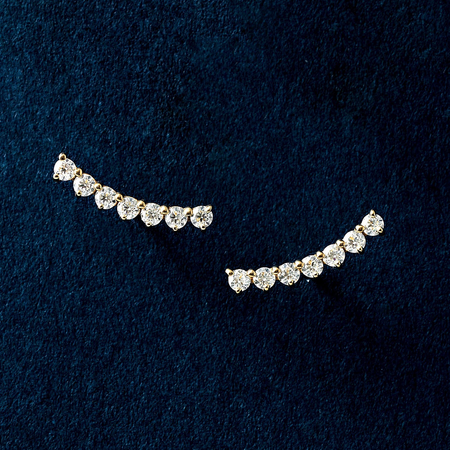18K/10K Moissanite Meteor Lace Earrings (Yellow Gold) - Product Image