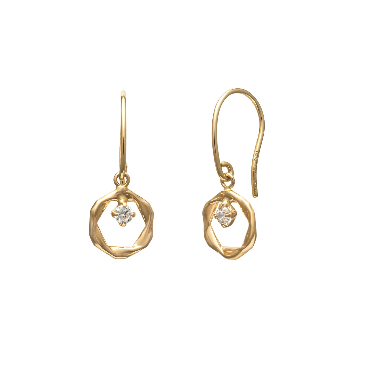 10K Circle Wire Earrings (Yellow Gold) - Product Image