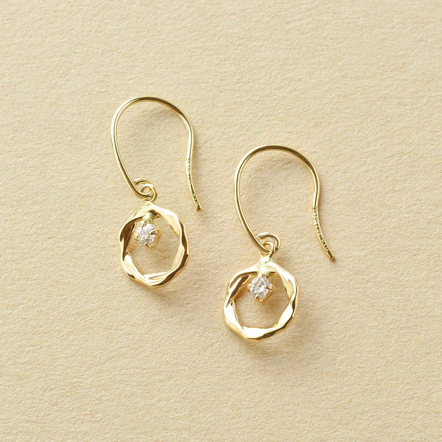 10K Circle Wire Earrings (Yellow Gold) - Product Image