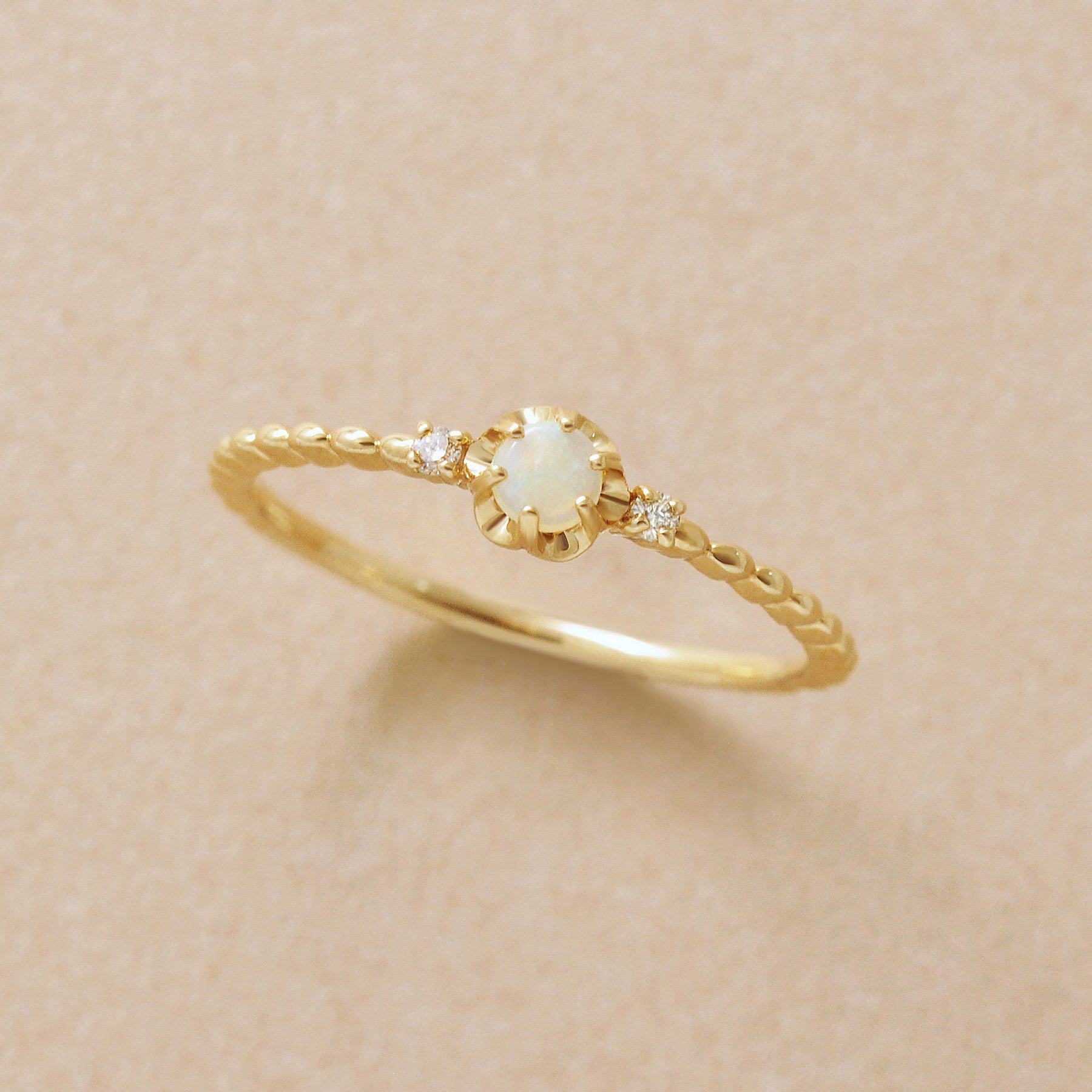10K Opal Full Bloom Ring (Yellow Gold) - Product Image