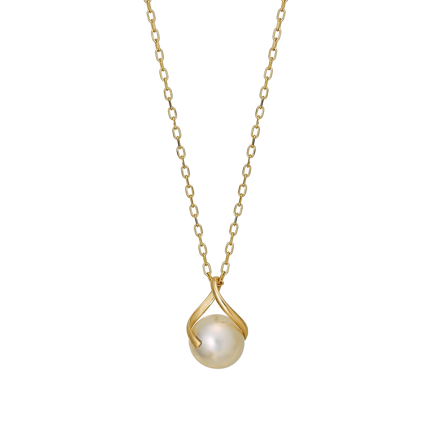 10K Freshwater Pearl Infinity Necklace (Yellow Gold) - Product Image