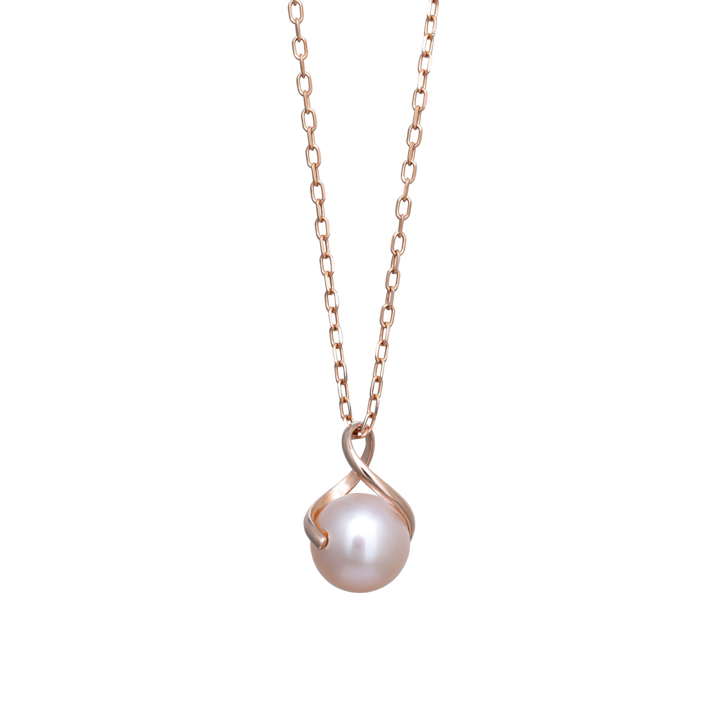 10K Freshwater Pearl Infinity Necklace (Rose Gold) - Product Image
