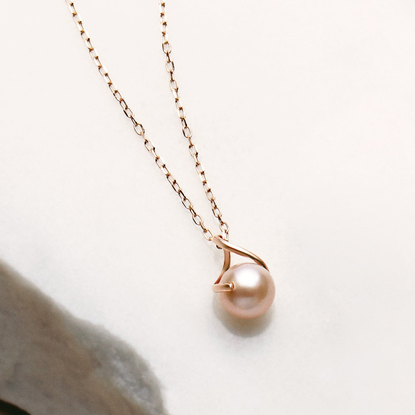 10K Freshwater Pearl Infinity Necklace (Rose Gold) - Product Image