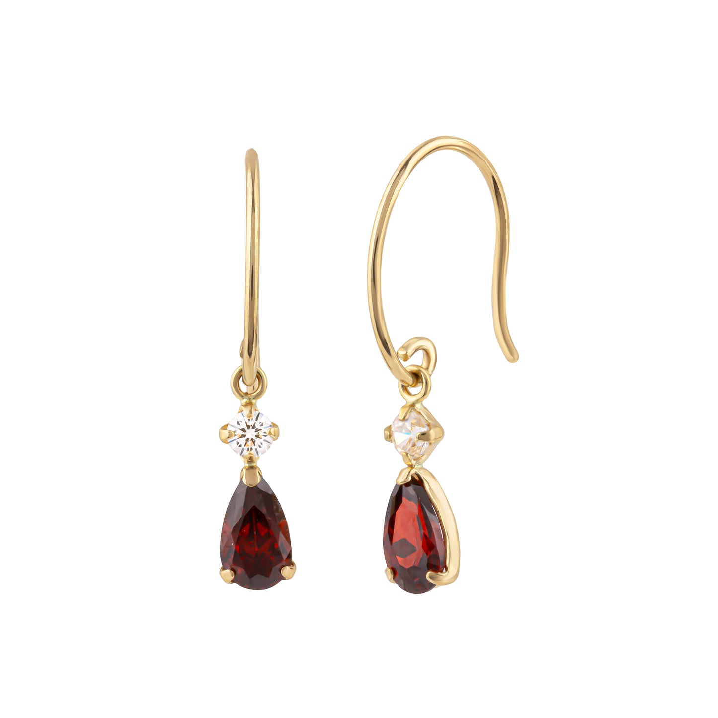 10K Dew Drop Wire Earrings (Yellow Gold) - Product Image
