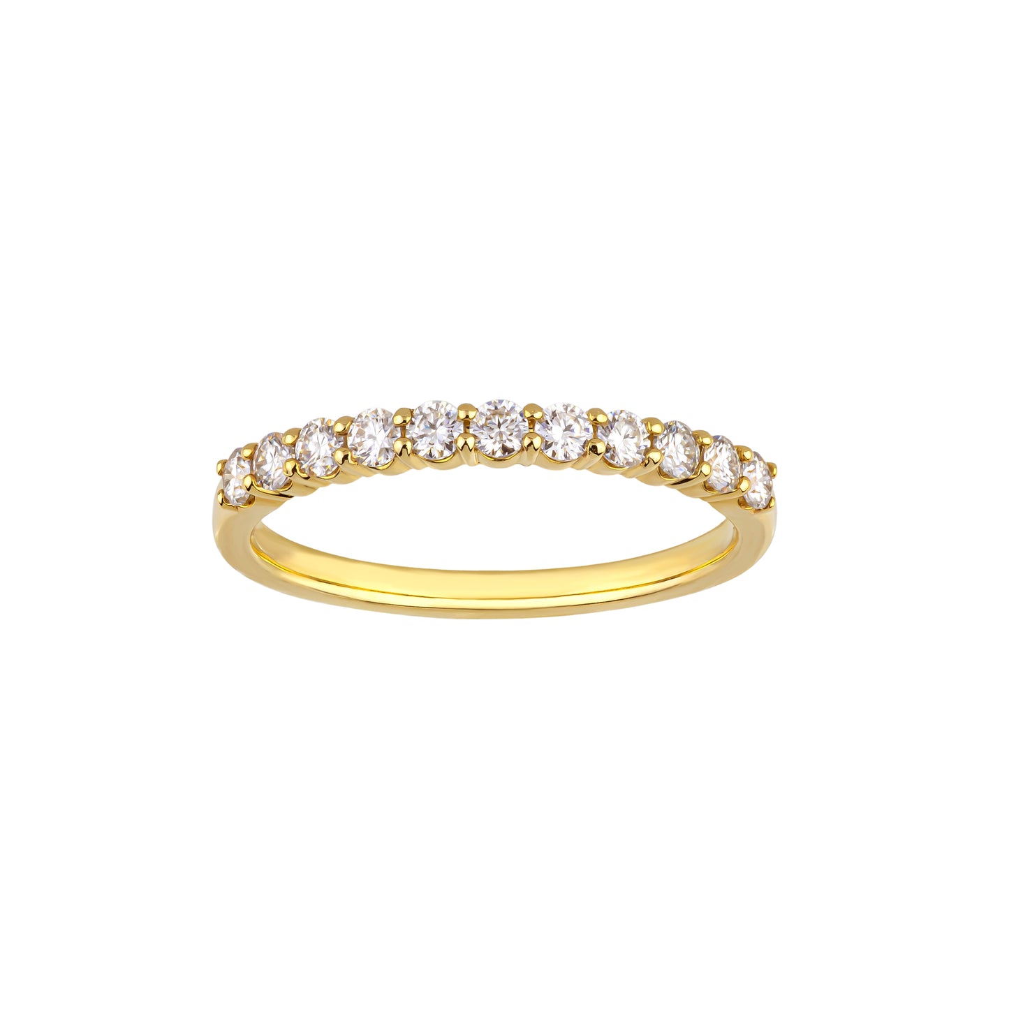 10K Moissanite Half Eternity 11-Stone Pinky Ring (Yellow Gold) - Product Image