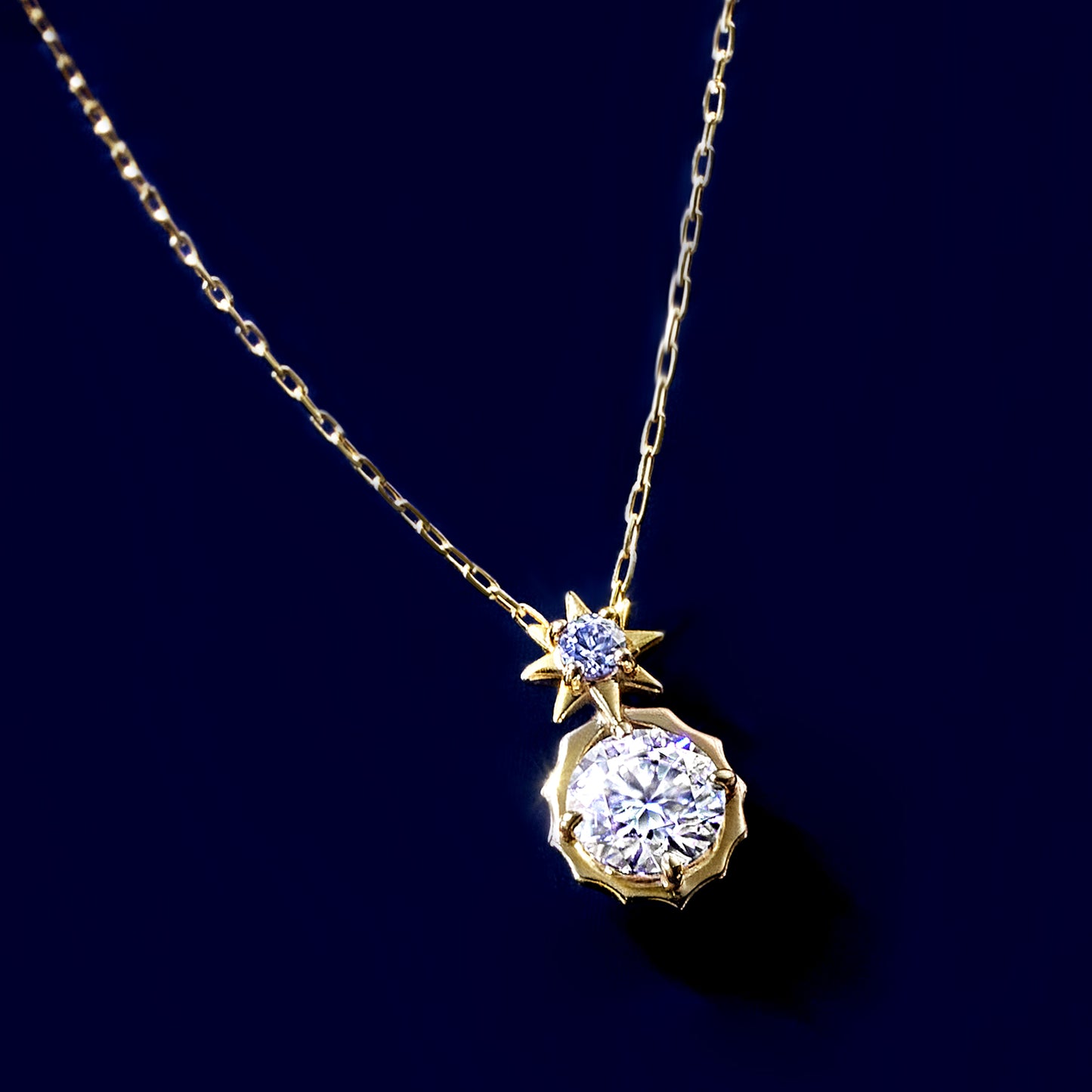 10K Sirius Moissanite Necklace (Yellow Gold) - Product Image