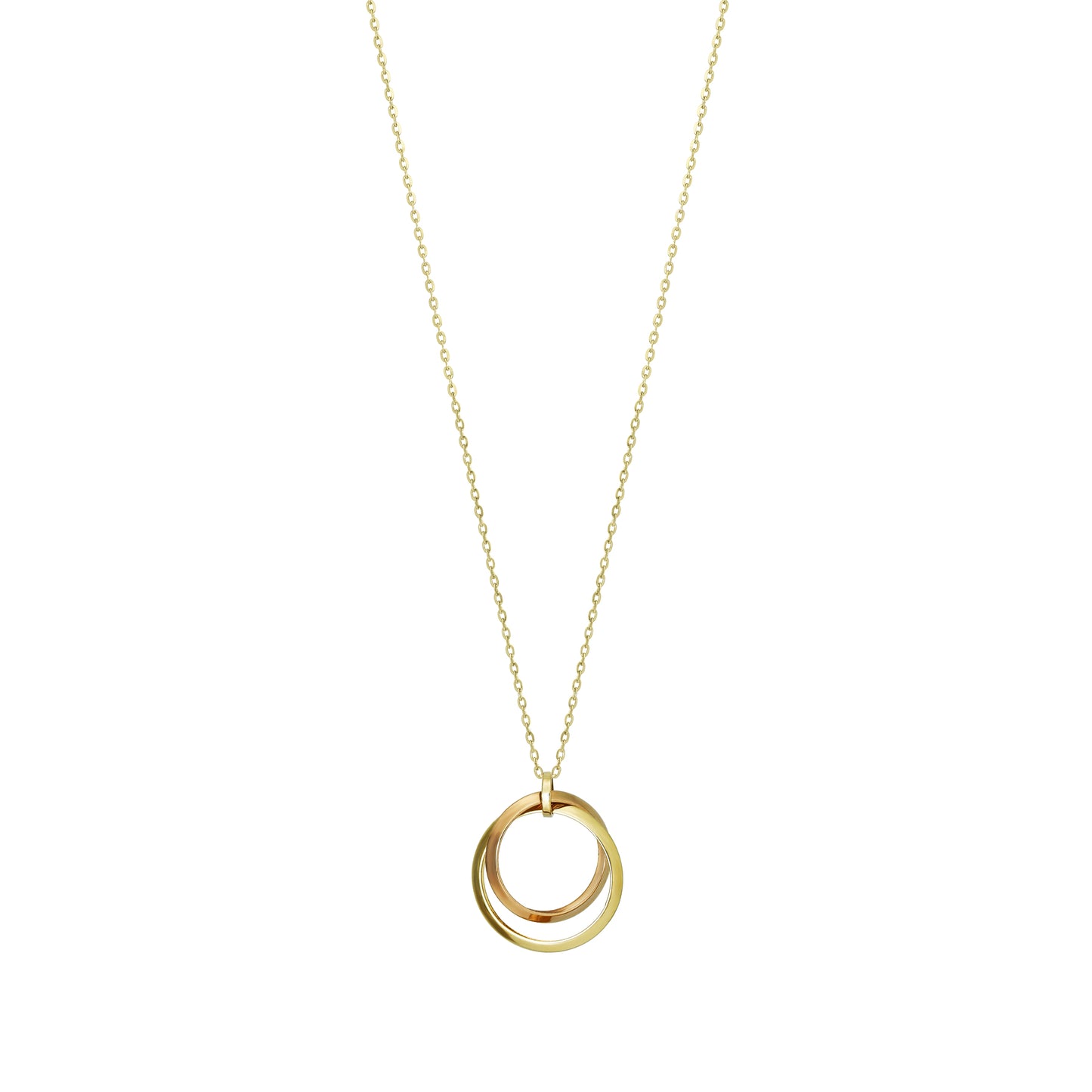 10K Yellow Gold / 10K Rose Gold Tripartite Circle Necklace - Product Image