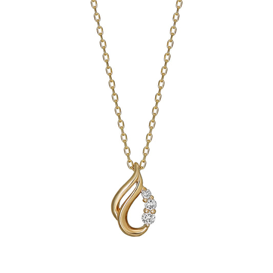 10K Yellow Gold Diamond Tier Design Necklace - Product Image