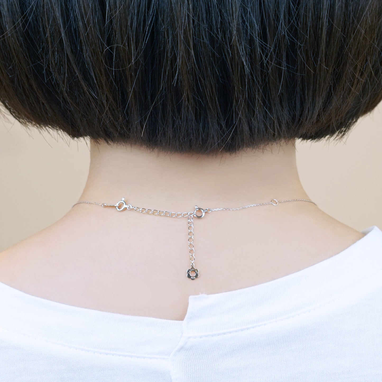 10K Chain Adjuster 5cm (White Gold) - Model Image