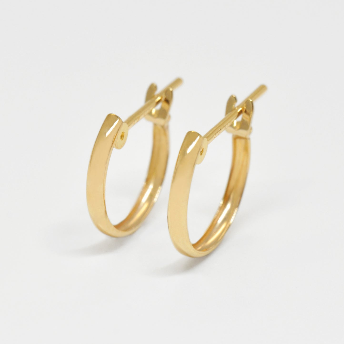 18K/10K Yellow Gold Mini Hoop Earrings - Product Image