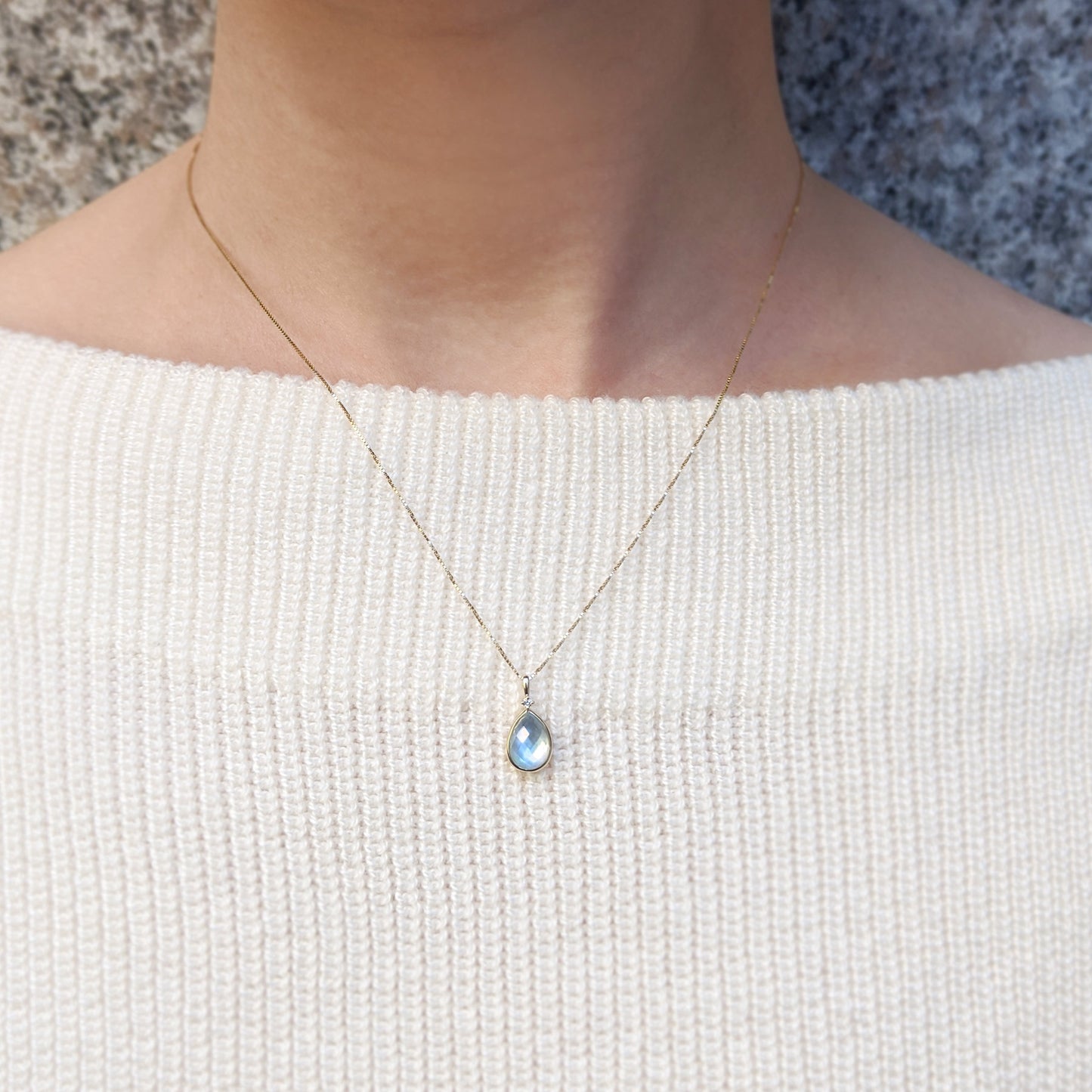 10K Yellow Gold Drop Candy Necklace - Model Image