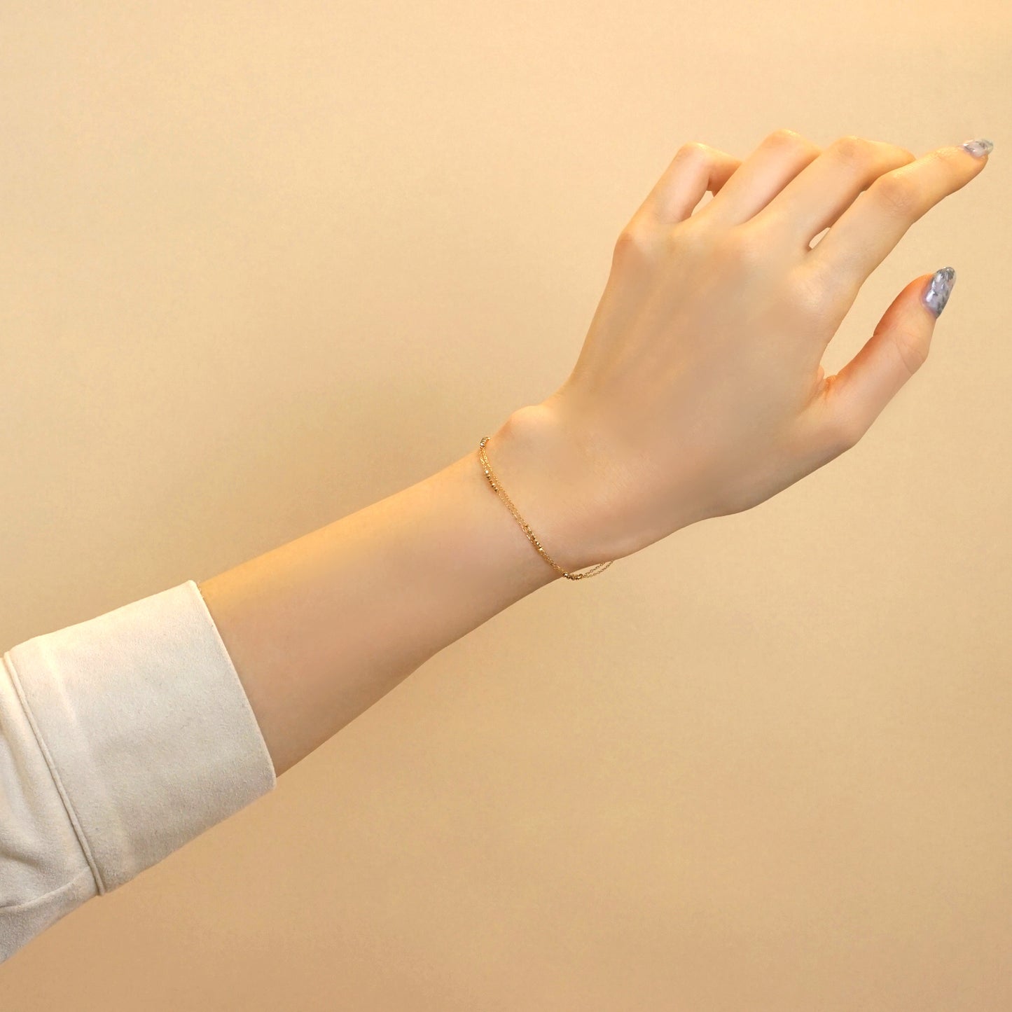 18K Yellow Gold Double Bracelet - Model Image