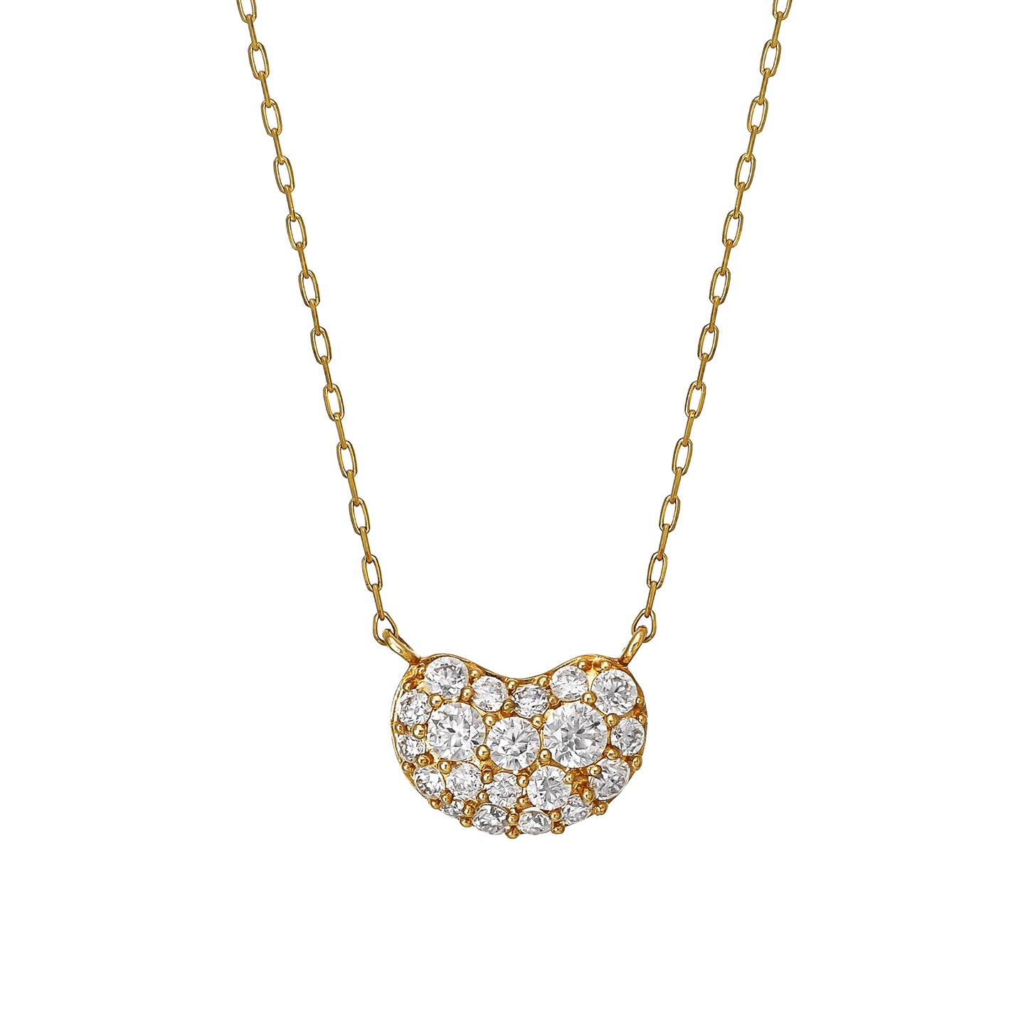 10K Moissanite Beans Necklace (Yellow Gold) - Product Image