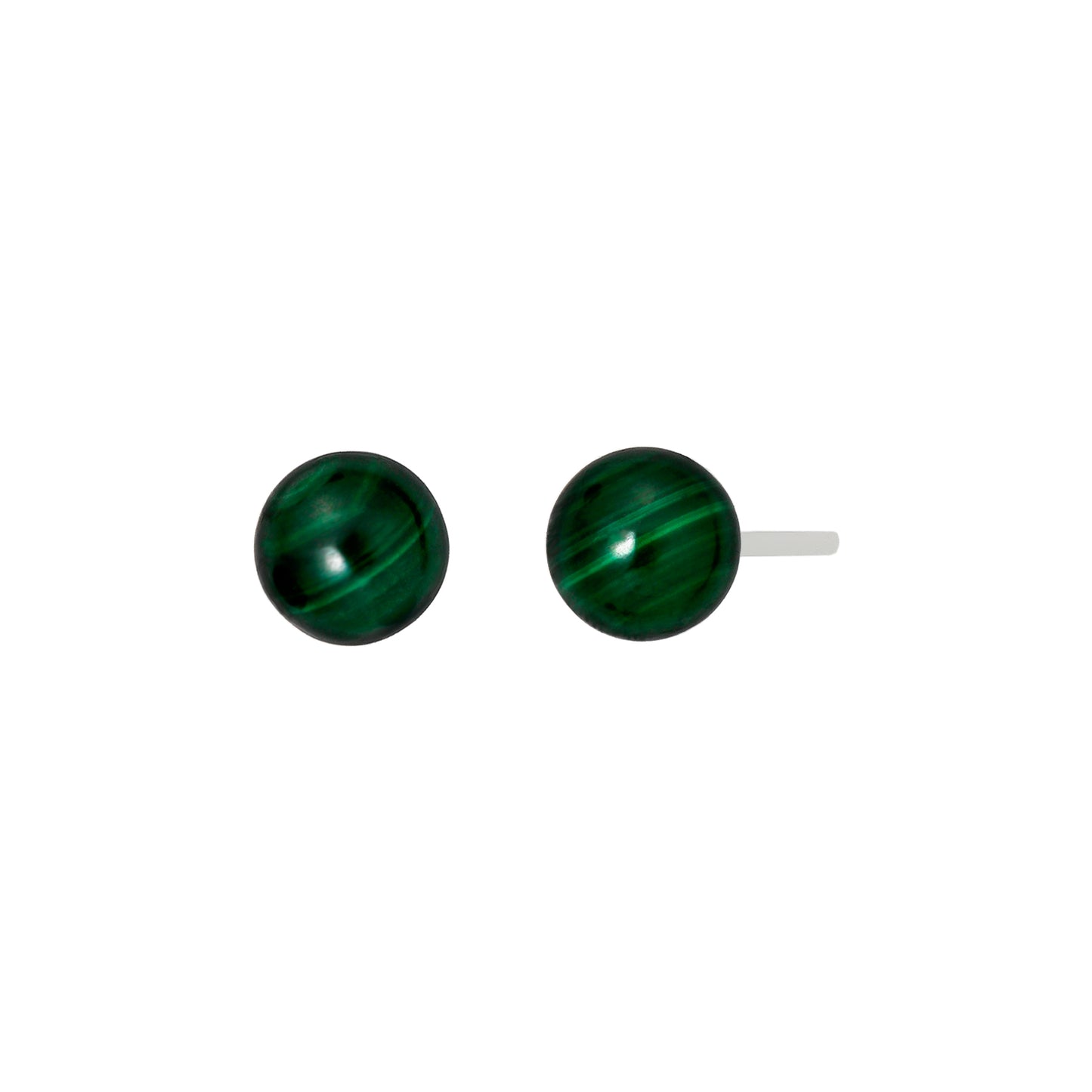 Malachite Ball Ceramic Post Earrings - Product Image