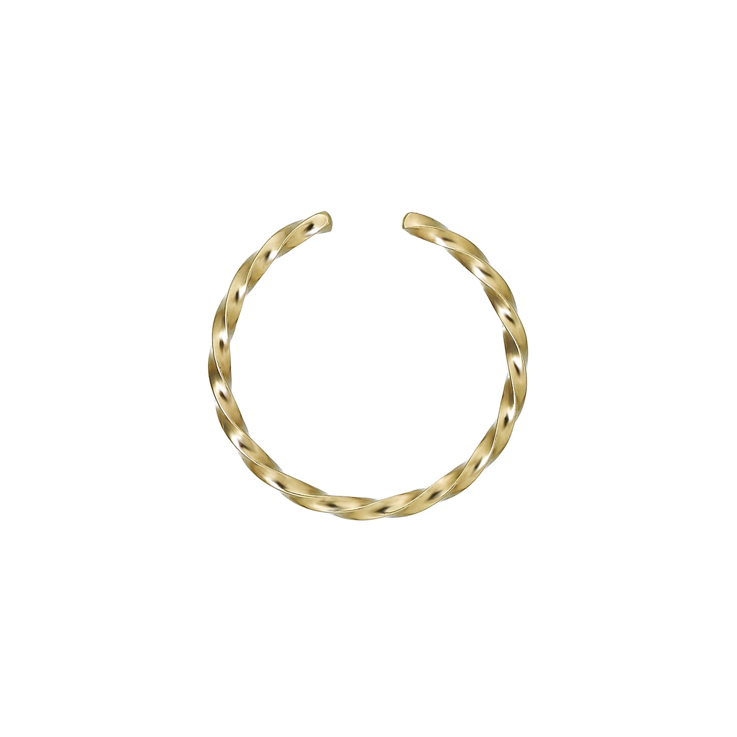 10K Yellow Gold Glittering Wave Ear Cuff - Product Image