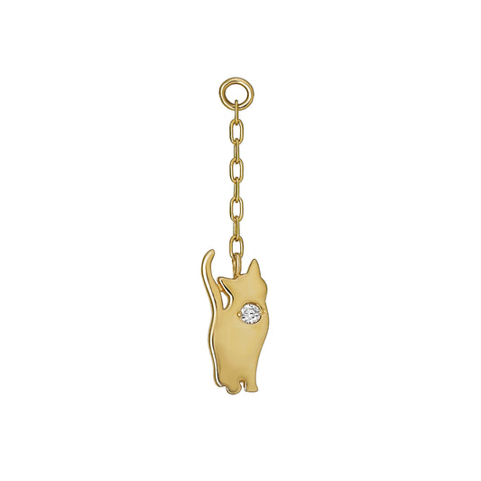 [Palette] 10K Yellow Gold Diamond Cat Charms - Product Image