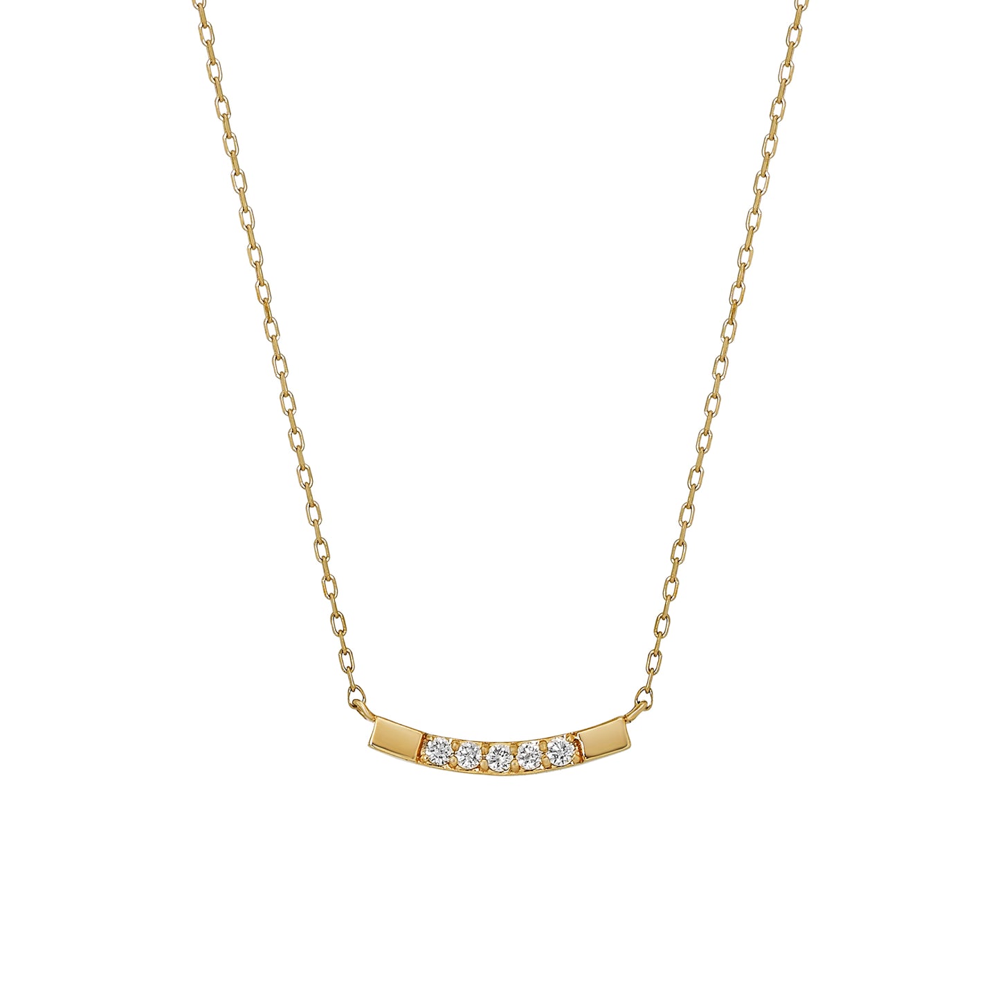 10K Yellow Gold Diamond Arch Necklace - Product Image