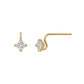[Palette] 18K/10K Cubic Zirconia Square Base Earrings (Yellow Gold) - Product Image