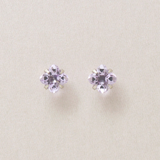 [Second Earrings] Platinum Lily Cut Amethyst Earrings - Product Image