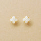[Second Earrings] 18K Lily Cut Moonstone Earrings (Yellow Gold) - Product Image