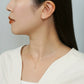 [Second Earrings] 18K Lily Cut Moonstone Earrings (Yellow Gold) - Model Image