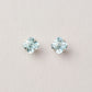 [Second Earrings] Platinum Lily Cut Blue Topaz Earrings - Product Image