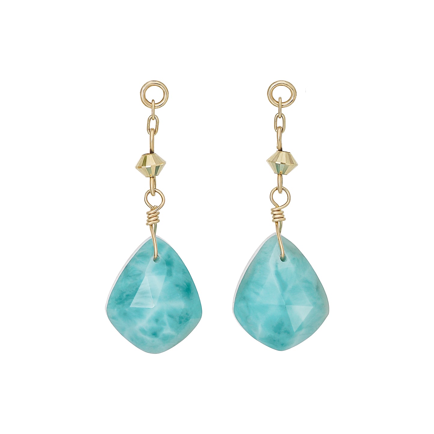 [Palette] 10K Larimar Charms (Yellow Gold) - Product Image