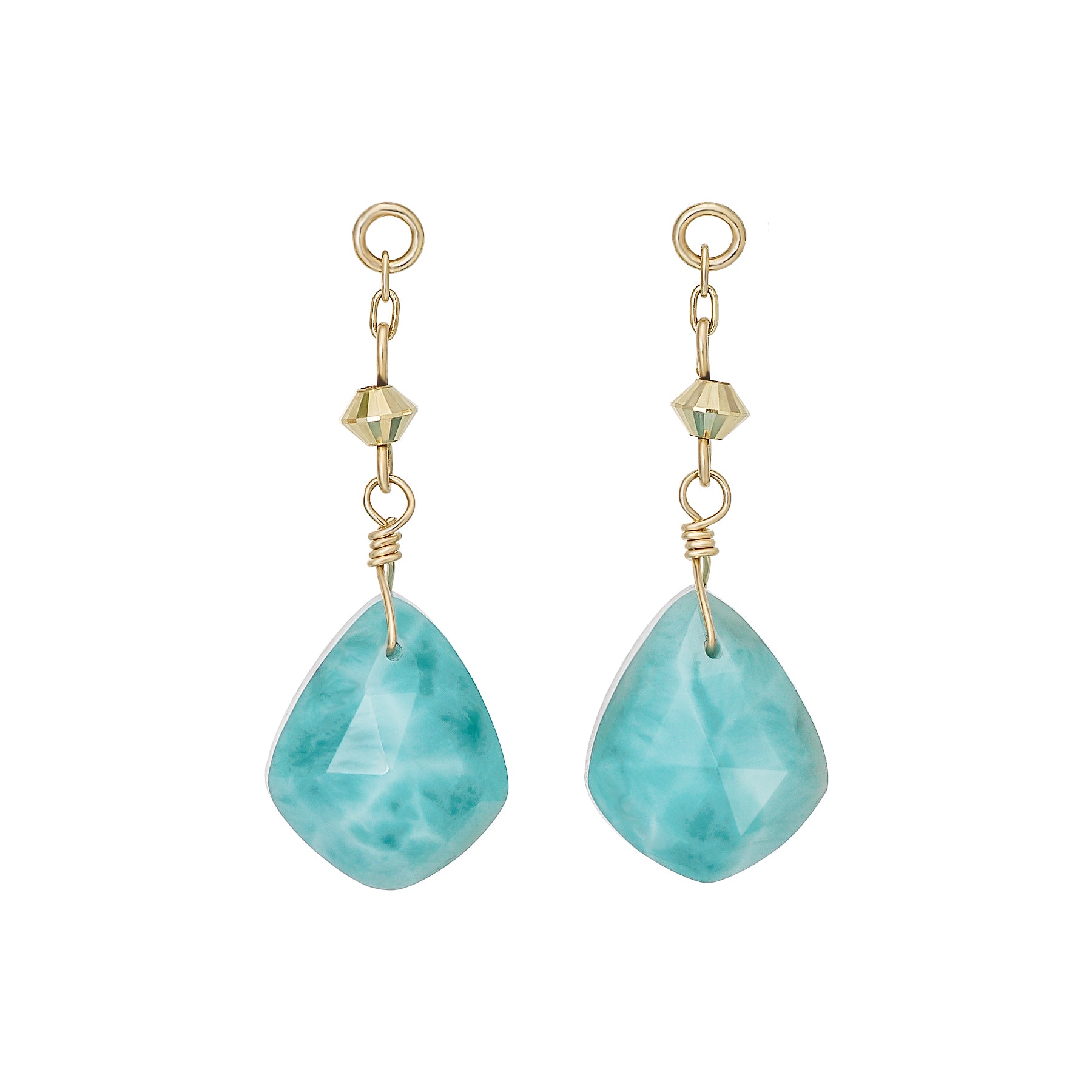 [Palette] 10K Larimar Charms (Yellow Gold) - Product Image