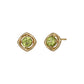 18K/10K Peridot Waving Frame Stud Earrings (Yellow Gold) - Product Image