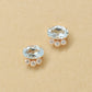 18K/10K Blue Topaz Oval Stud Earrings (Rose Gold) - Product Image