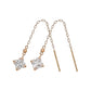 10K Lily Cut Threader Earrings (Rose Gold) - Product Image