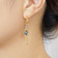 [Palette] SV/10K/GF London Blue Topaz Charm Set Earrings [Starry Sky] (Yellow Gold Plated) - Model Image