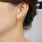 [Palette] SV/10K/GF London Blue Topaz Charm Set Earrings [Starry Sky] (Yellow Gold Plated) - Model Image