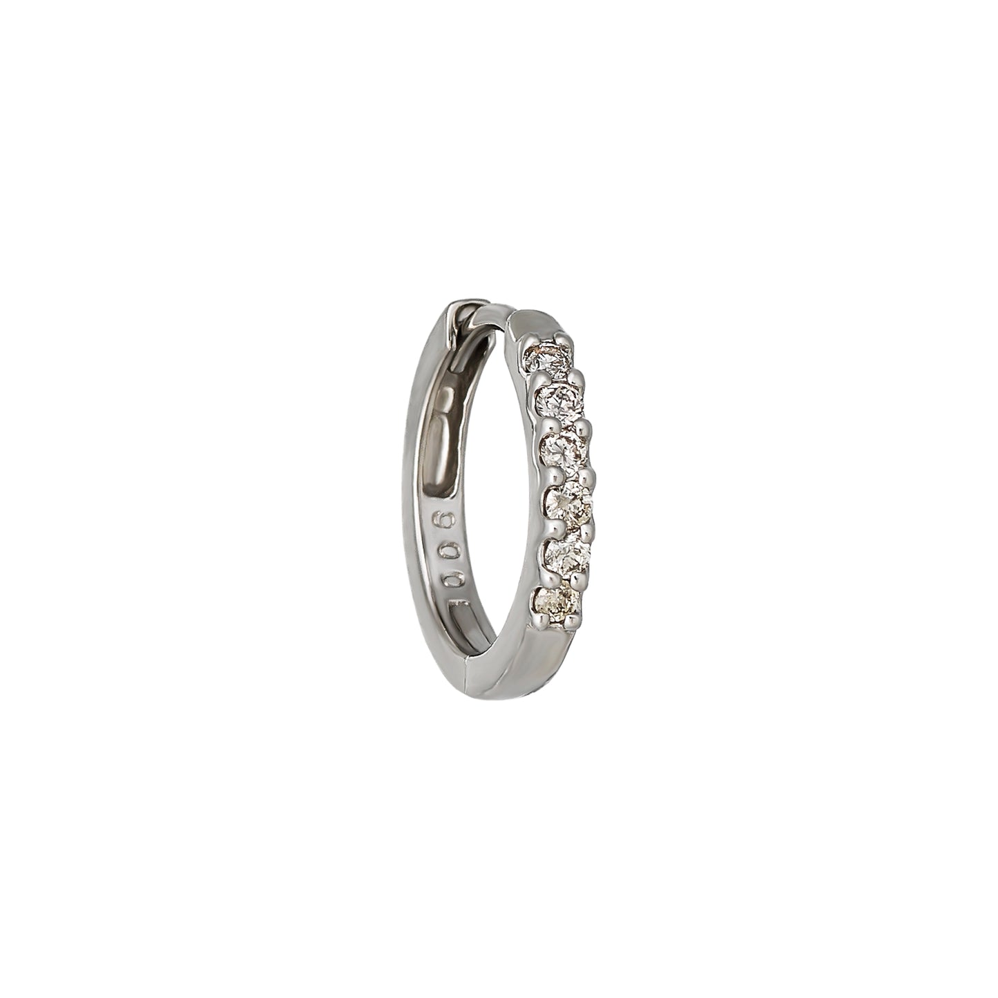 [Solo Earring] Diamond 0.06ct Huggie Hoop Single Earring (Platinum) - Product Image