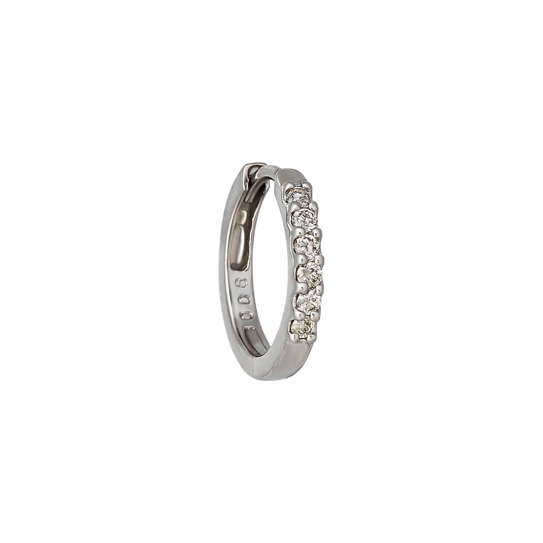 [Solo Earring] Diamond 0.06ct Huggie Hoop Single Earring (Platinum) - Product Image