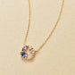 10K Blue Multicolor Circle Necklace (Yellow Gold) - Product Image