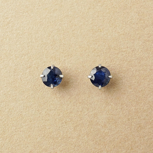 [Second Earrings] Platinum Blue Sapphire Earrings - Product Image