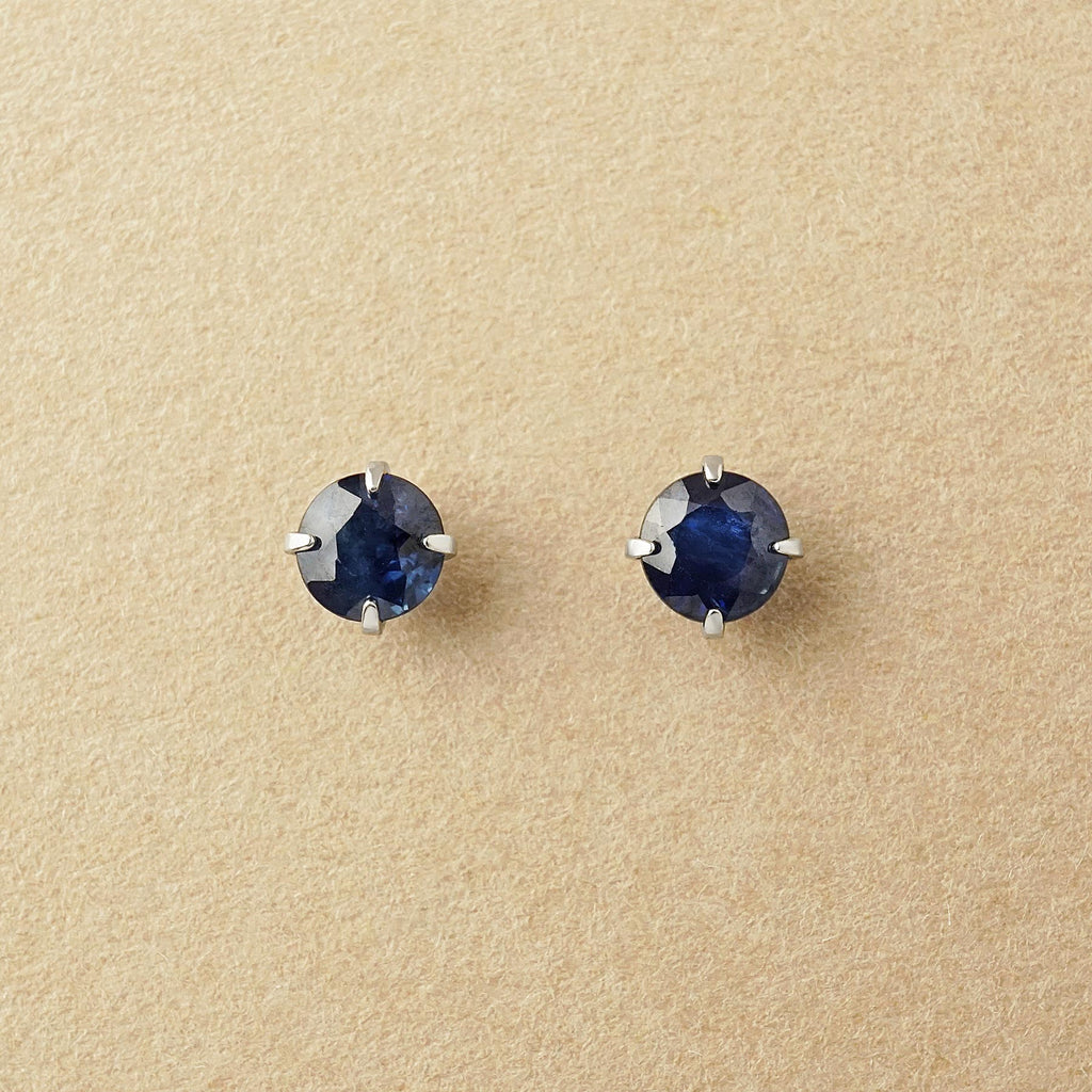 [Second Earrings] Platinum Blue Sapphire Earrings - Product Image