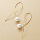 Gold Filled Pearl Twisted Wire Earrings - Product Image