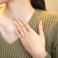 10K Yellow Gold Antique Style 3-Stone Aquamarine Ring - Model Image