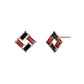 18K / 10K Rose Gold Garnet 4-Block Square Earrings - Product Image