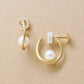 10K Akoya Pearl Hoop Clip-On Earrings (Yellow Gold) - Product Image