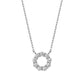 10K Moissanite Circle Flower Necklace (White Gold) - Product Image