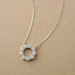 10K Moissanite Circle Flower Necklace (White Gold) - Product Image