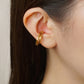 925 Sterling Silver Ear Cuff with Double Groove Twist - Model Image
