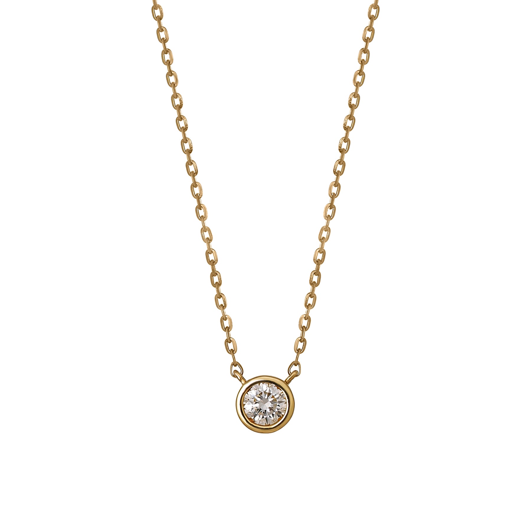 [Limited Edition] 18K Diamond Solitaire Necklace (Yellow Gold) - Product Image