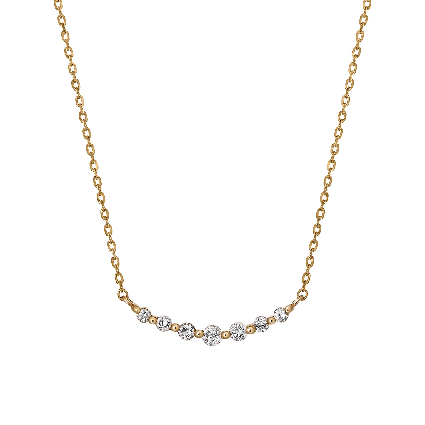 18K Diamond Gradation Necklace (Yellow Gold) - Product Image